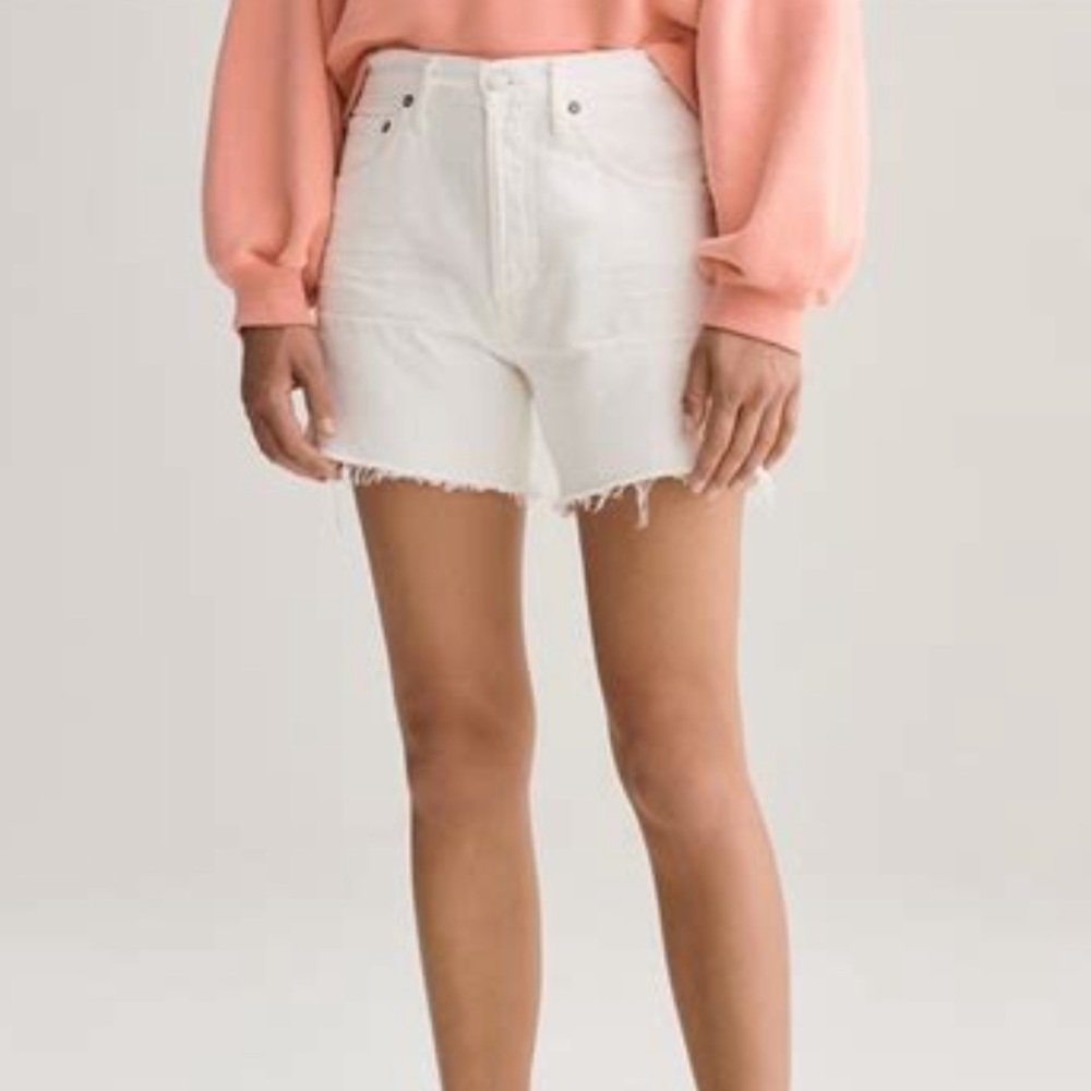 AGOLDE high rise cream denim cut offs 31